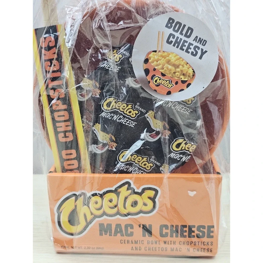 Cheetos Mac N Cheese Gift Set Ceramic‎ Bowl Chopsticks Bold & Cheesy